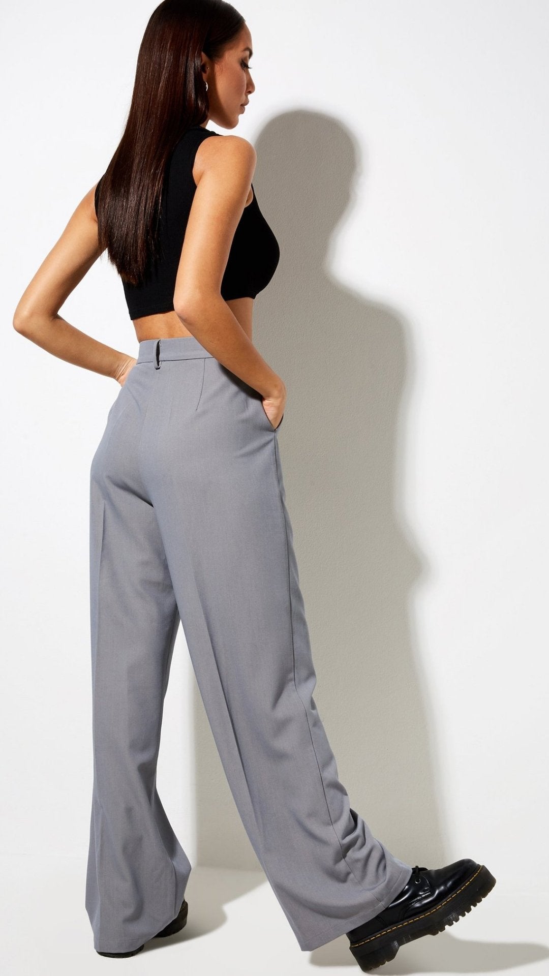 Pantalon largo gris Abba - Motel Rocks