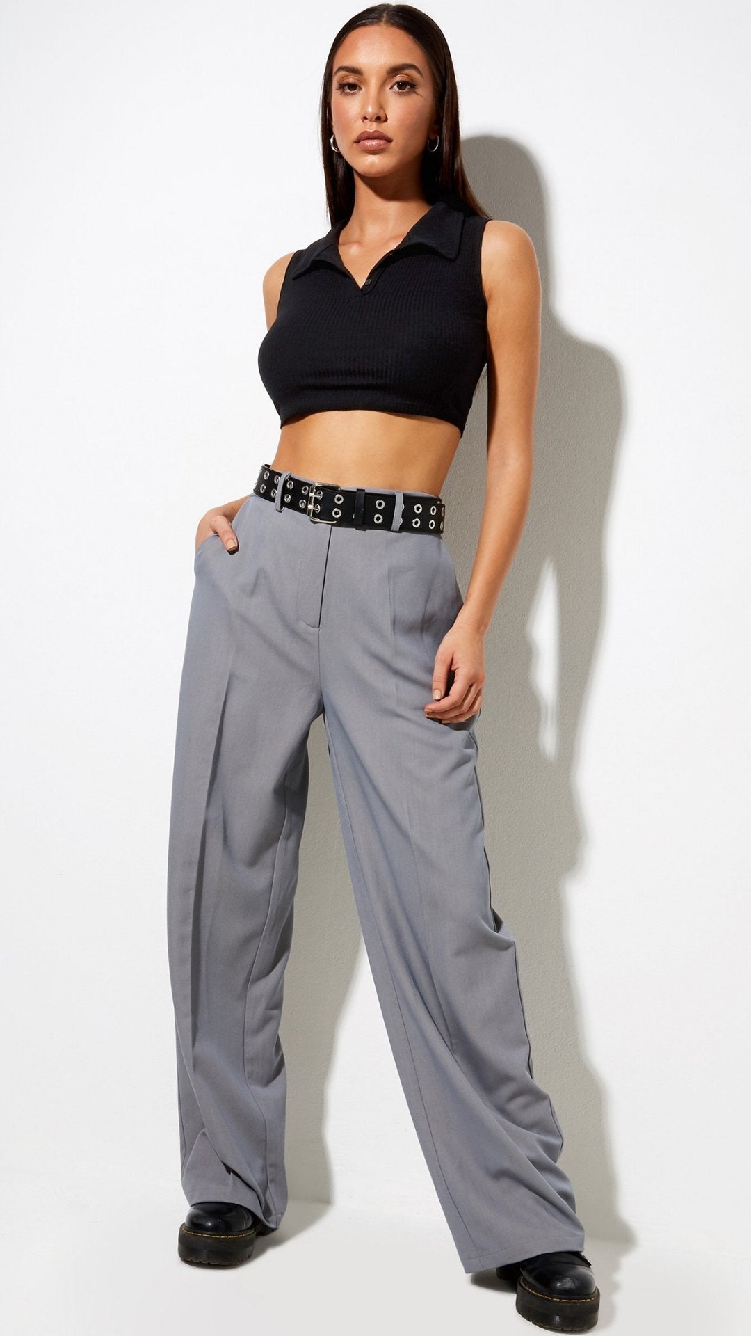 Pantalon largo gris Abba - Motel Rocks