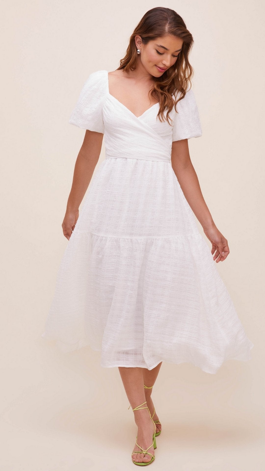 Vestido midi blanco Sonnet - ASTR