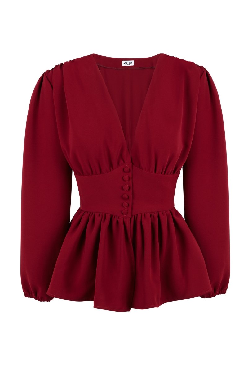 Blusa burdeos Lucía - ALO NUI