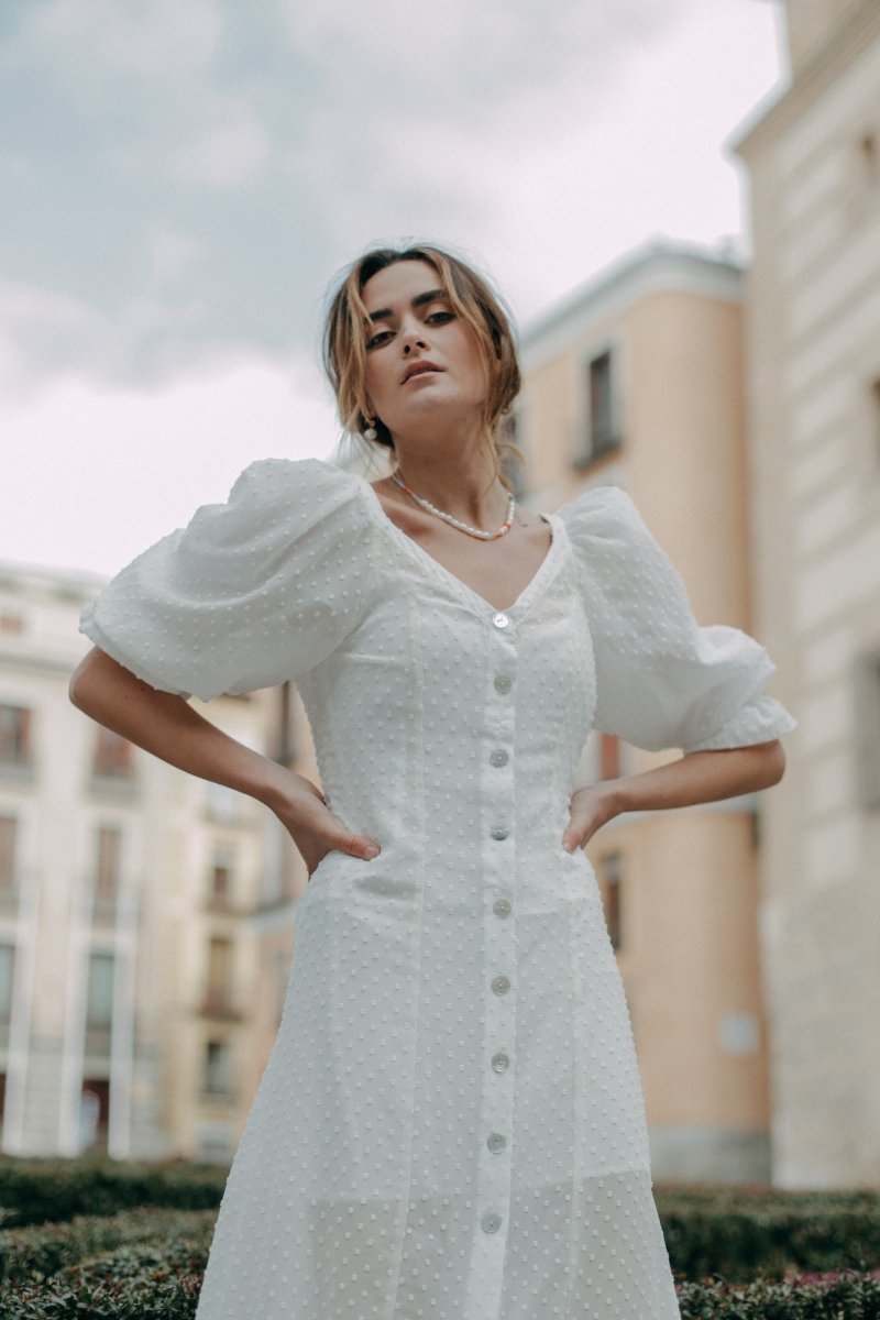 Vestido blanco midi de Plumetti Bea - ALO NUI