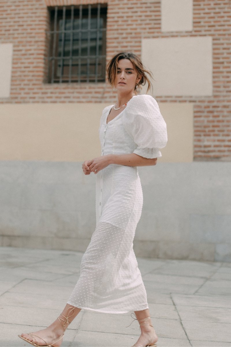 Vestido blanco midi de Plumetti Bea - ALO NUI